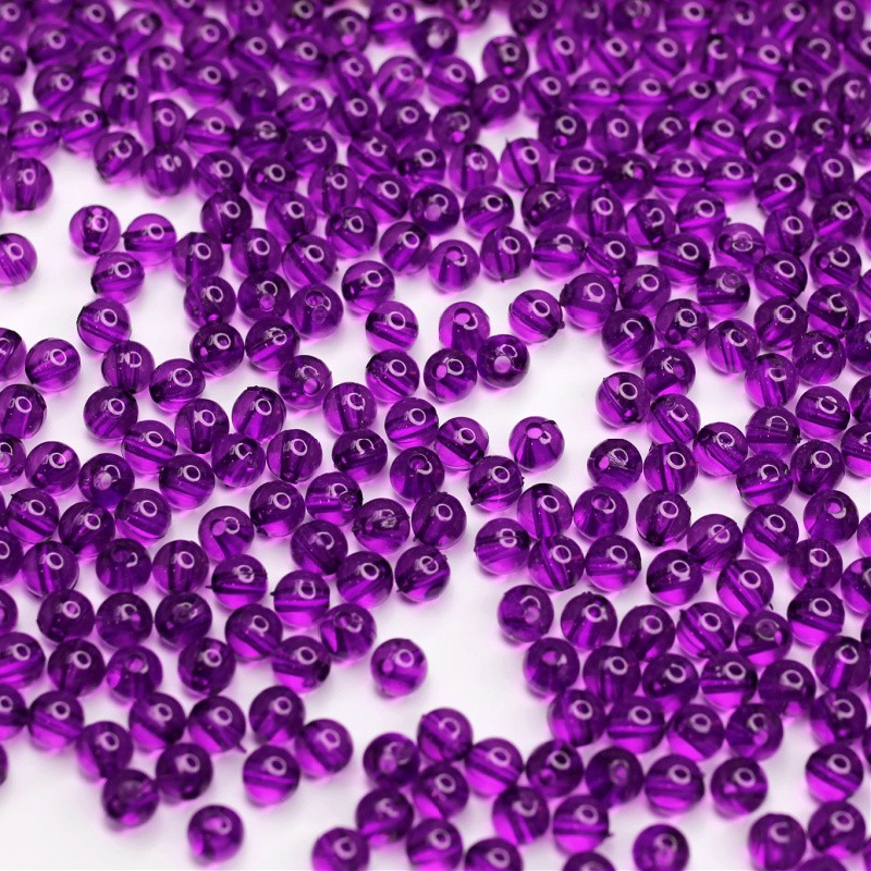Acrylic ball beads/ transparent purple/ 6mm 10g XYPLKA0620