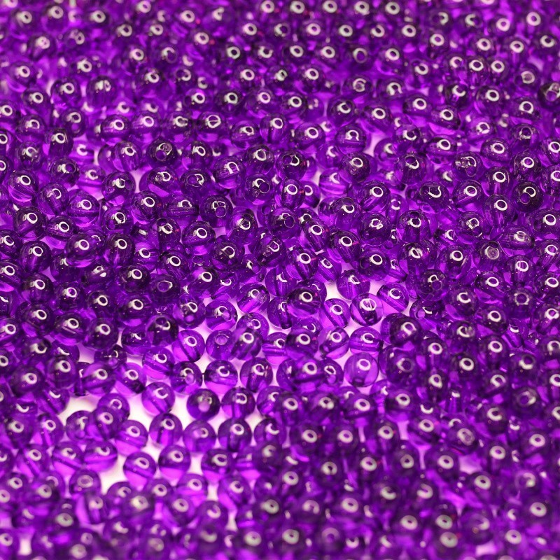 Koraliki kulki akrylowe/ transparentny purpurowy/ 6mm 10g XYPLKA0620
