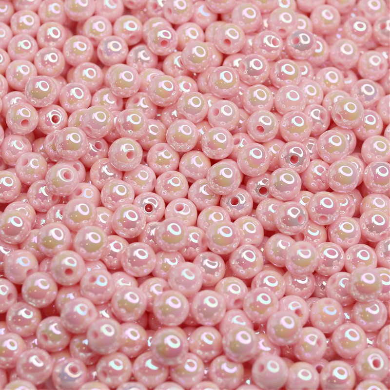 Acrylic ball beads / iridescent pink / 8 mm 10 pcs. XYPLKE0802