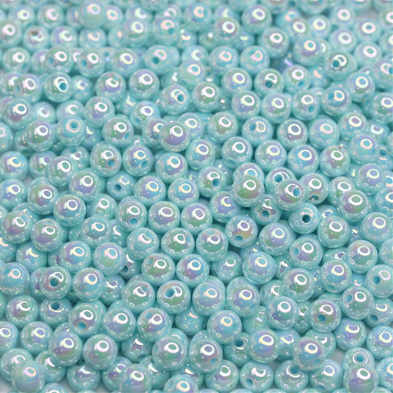 Acrylic ball beads / iridescent blue / 8 mm 10 pcs. XYPLKE0804