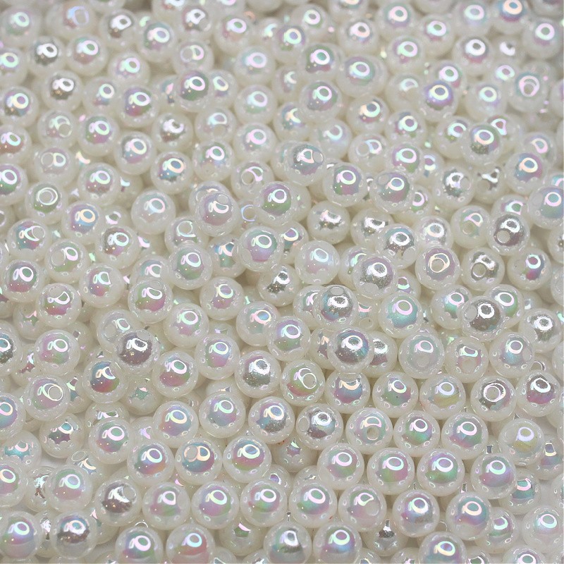 Acrylic ball beads / opalescent with glitter / milky / 8 mm 10 pcs. XYPLKF0808