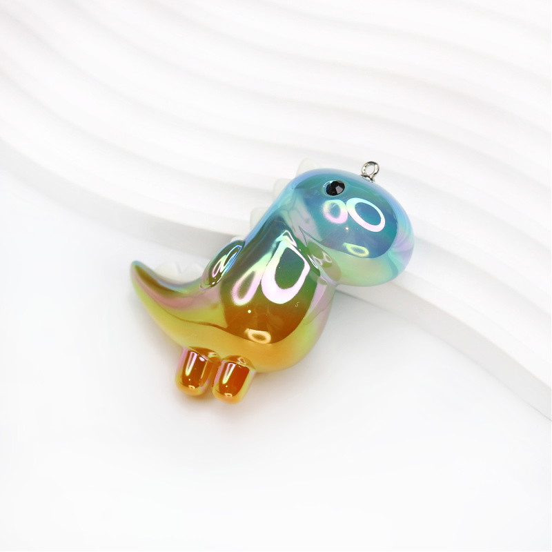 Acrylic pendant/ dinosaur/ blue-orange opalescent/ 52x56mm 1 pc. XYPLDN02F
