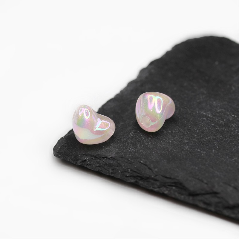 Acrylic beads/ glitter hearts/ pink/ 15x13mm 2 pcs. XYPLKSZ224