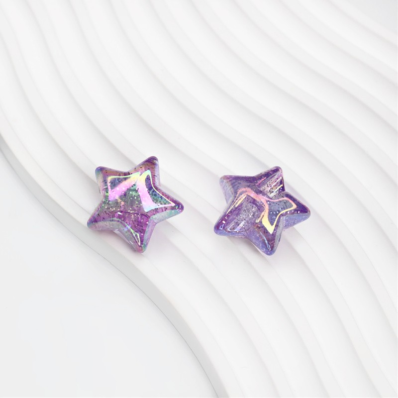 Acrylic beads/rainbow stars/purple/26mm 1 pc. XYPLKSZ208