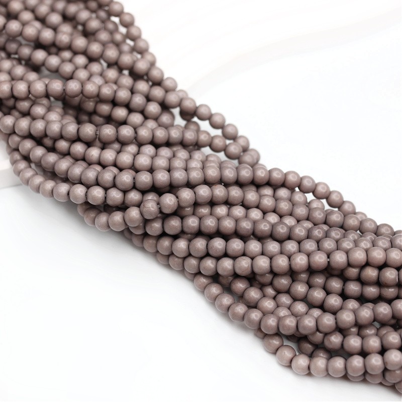 Coffee howlite beads/6mm balls, 70pcs/cord HOBKKU06