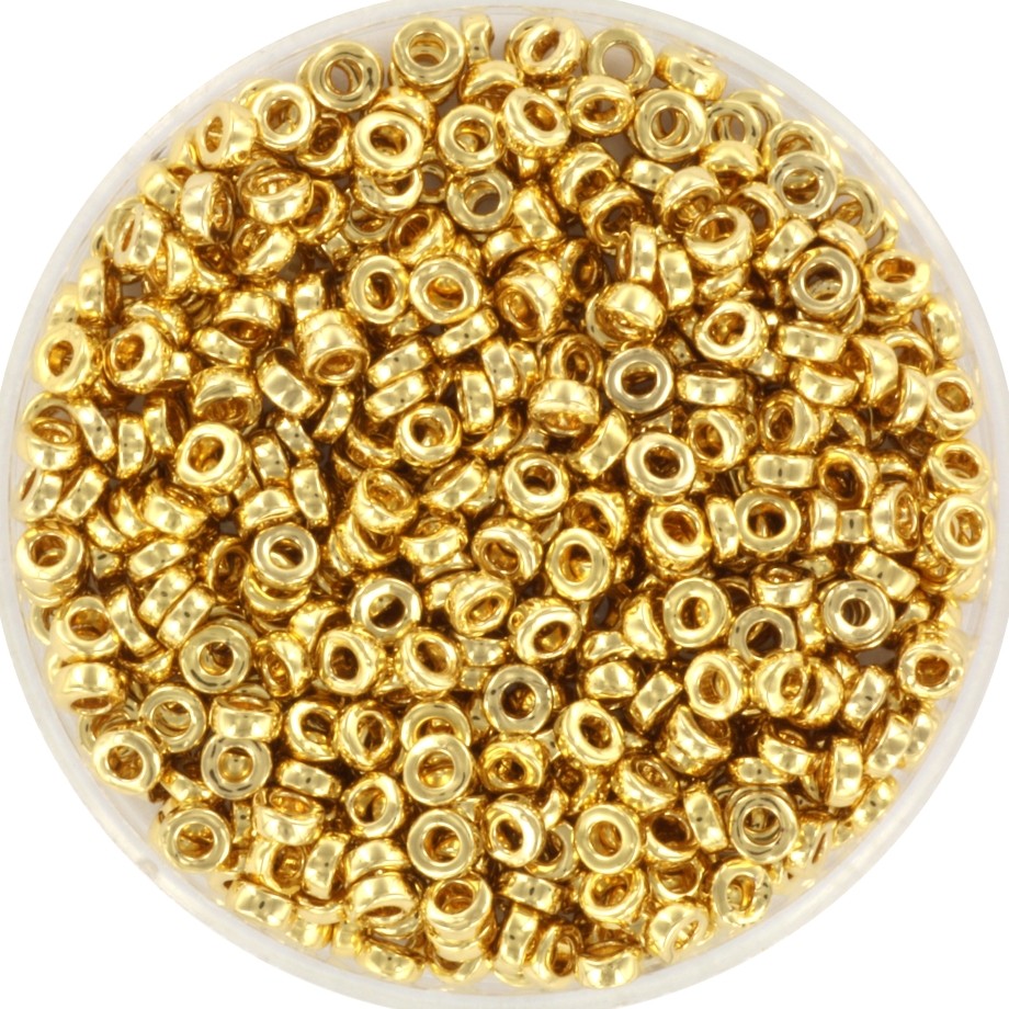 Miyuki Spacer beads/ donuts 3mm/ 24kt gold light plated 5g/ MISP-193