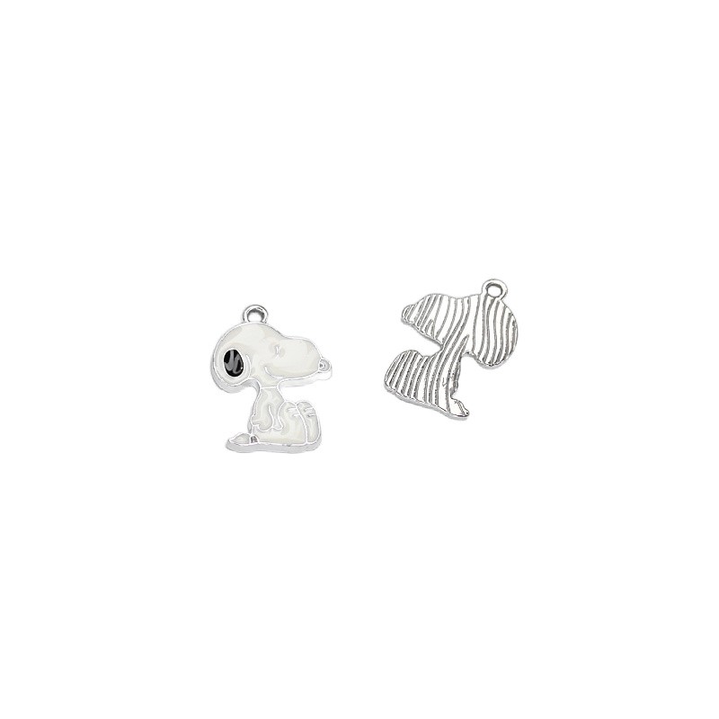 Enamel pendant/ Snoopy the dog/ antique silver 19x14mm 1 pc AAT880