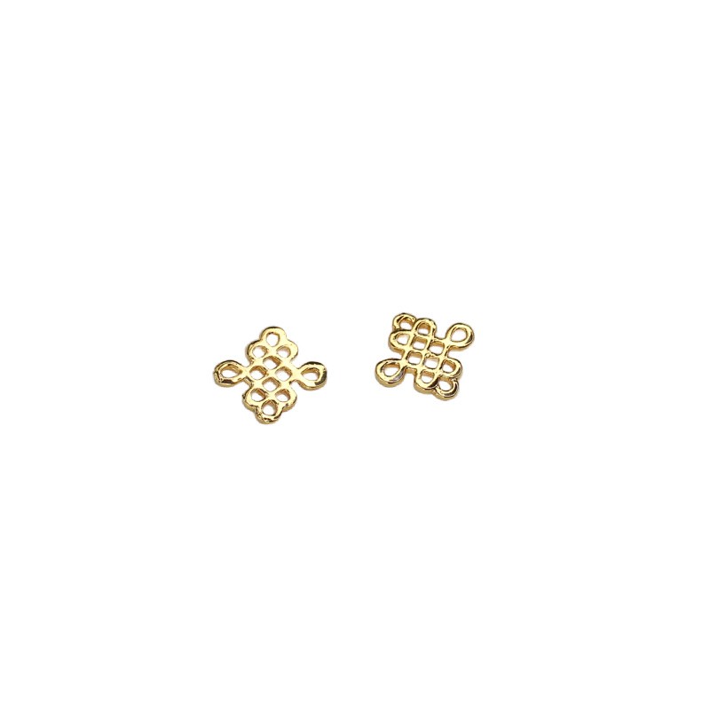 Pendant connector/Chinese knot/gold 14x14mm 1pc AKGA066