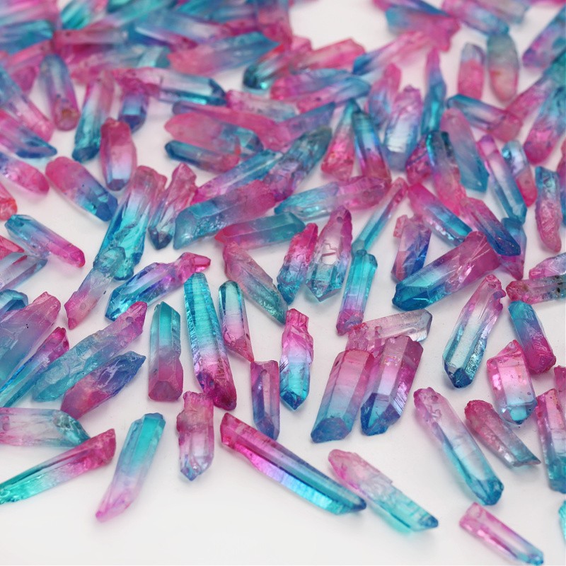 Dyed quartz/ shaded blue-pink/ faceted icicles/ 18-36mm/ 1 pc KAKR67A