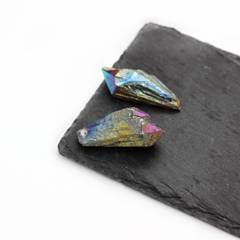 Rainbow titanium quartz / pendants drops / nuggets 36-46mm 1 pc KAKR76B
