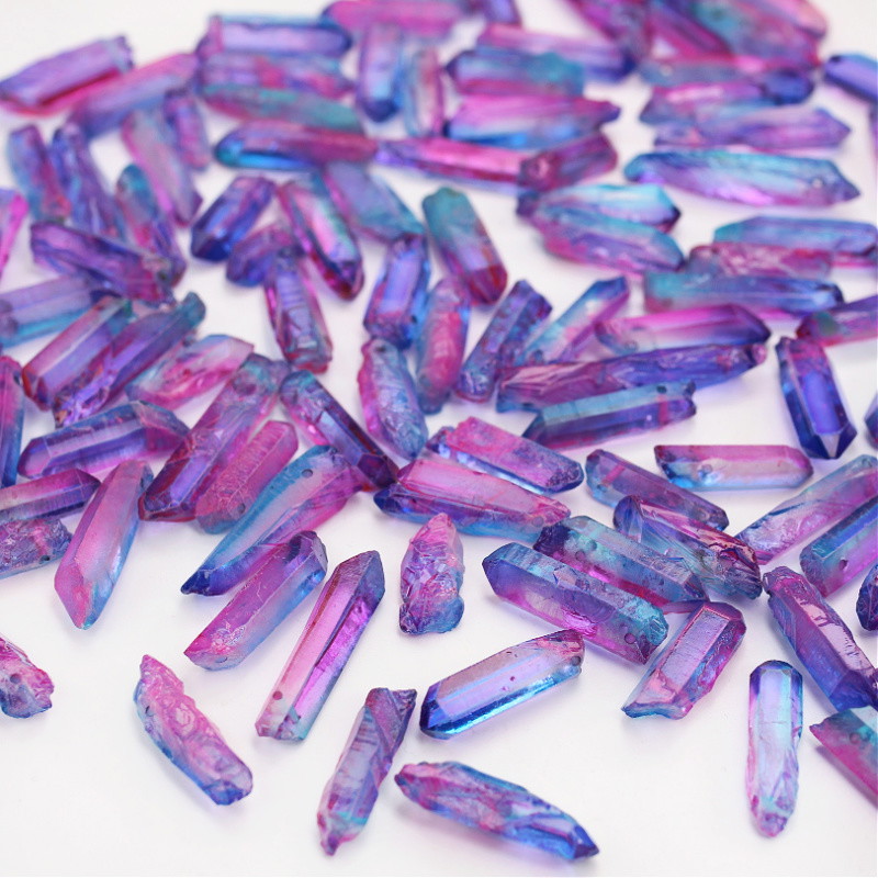 Shaded quartz / blue-violet / icicles 23-44mm / 1 pc KAKR132