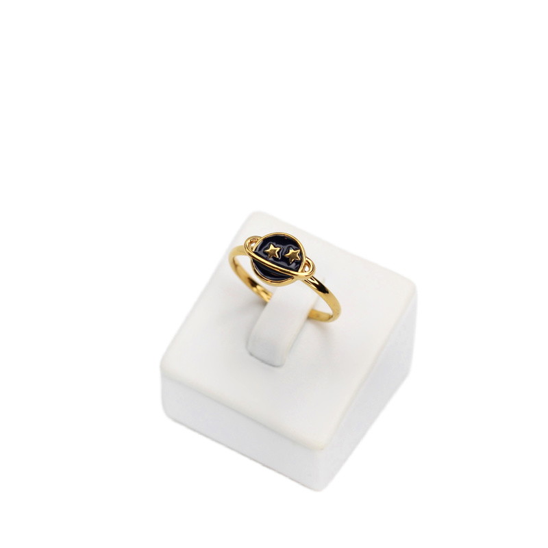 Adjustable gold ring / planet with stars / 20x8.4mm 1pc ASSEP021