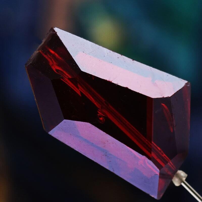 Cut crystal glass nugget bead red AB 28x18x9mm 1pc SZSZWCB2803
