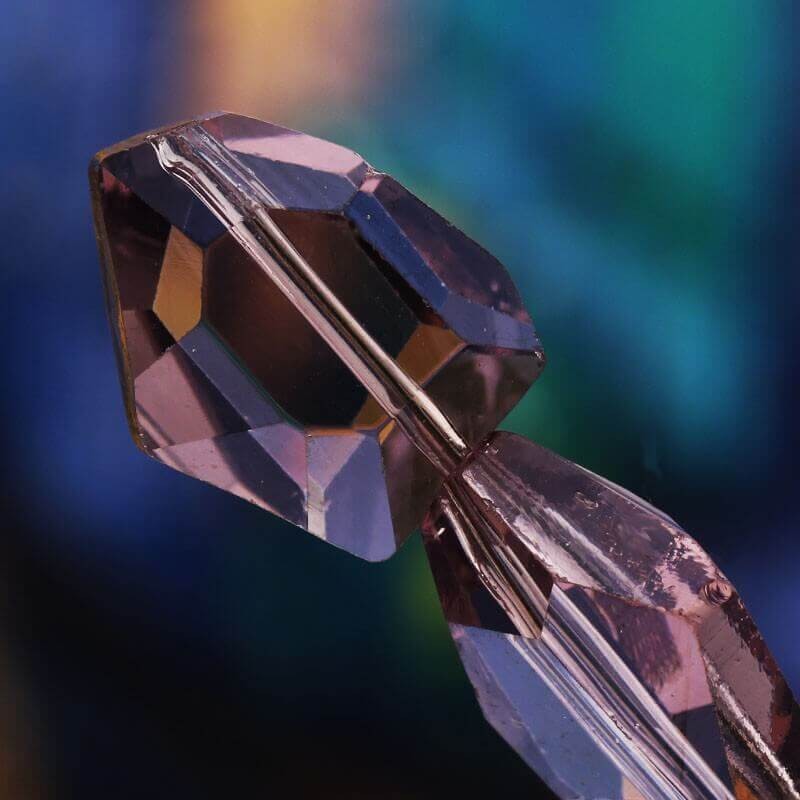 Cut crystal glass nugget bead purple 18x14x10mm 1pc SZWCY1804