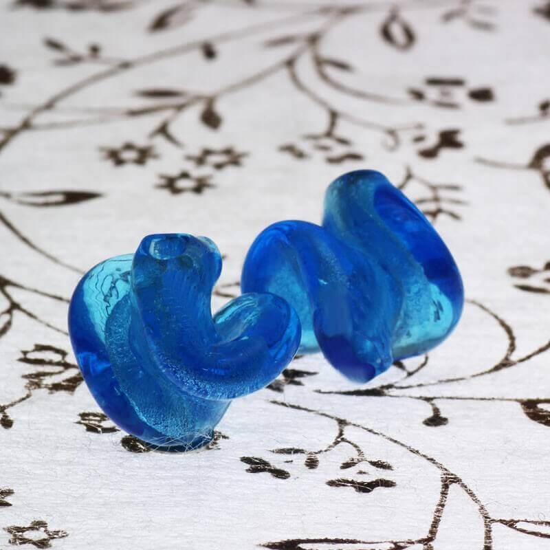 Venetian glass beads blue 15x15mm 1pcs SZWESW003