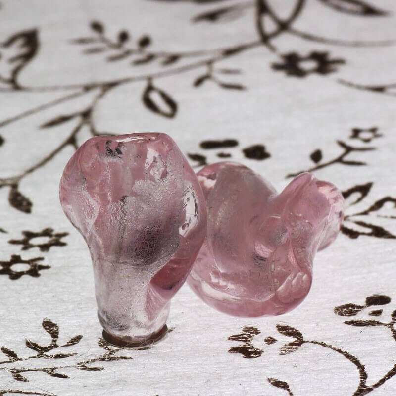 Venetian glass beads pink 15x15mm 1pcs SZWESW014
