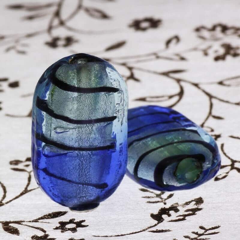 Venetian glass beads mint-blue lollipops 27x15x7mm 1pc SEAM12