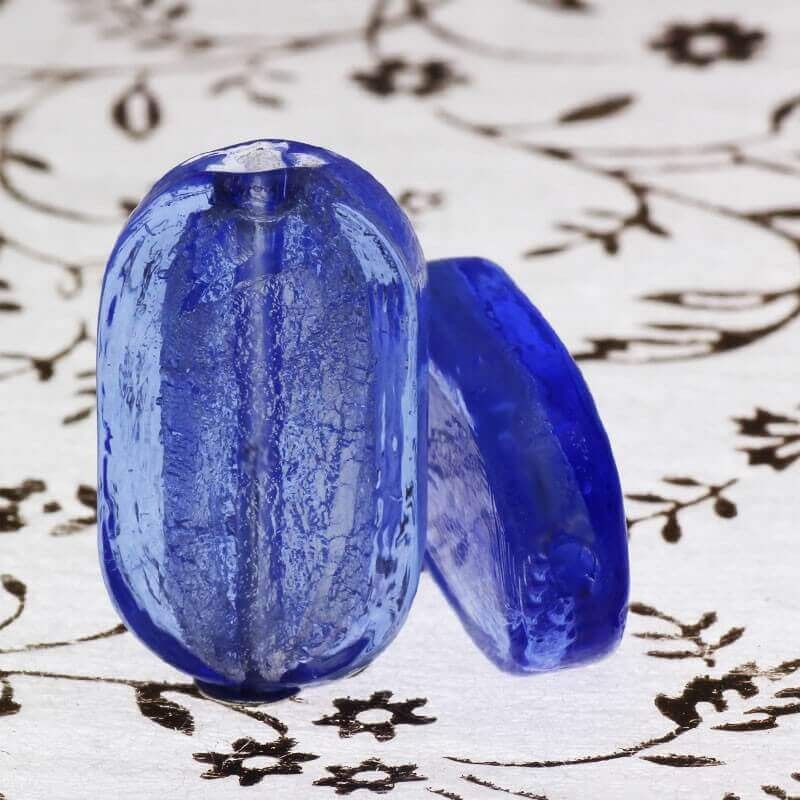 Venetian glass beads, denim lollipops 26x16x6mm 1pc SEAMS 22