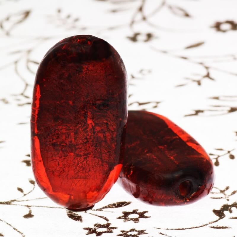 Venetian glass beads maroon lollipops 26x16x6mm 1 piece SZWELI24