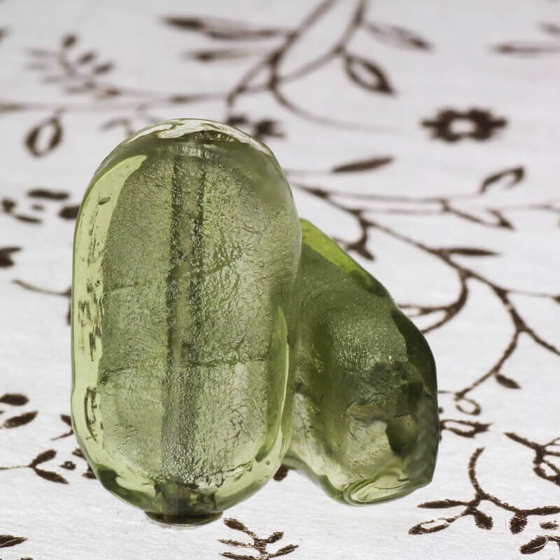Venetian glass beads olive lollipops 26x16x6mm 1pc SEAM 25