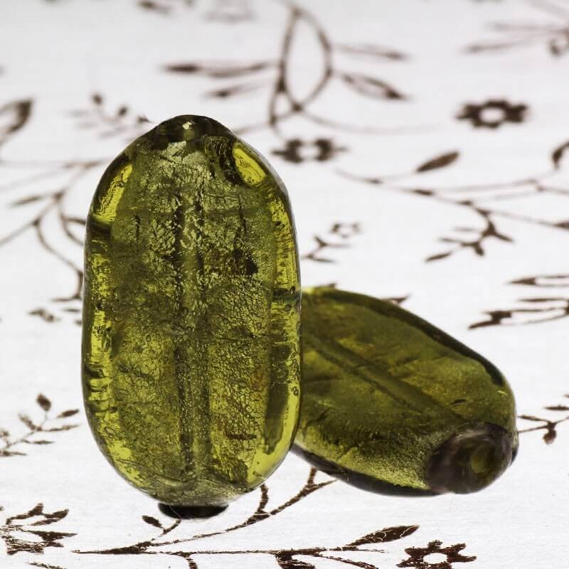 Venetian glass beads olive lollipops 26x16x6mm 1pc SEAM 27