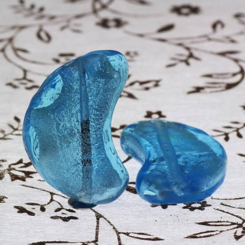 Venetian glass beads blue moons 26x17x8mm 1pc SZWEKS001