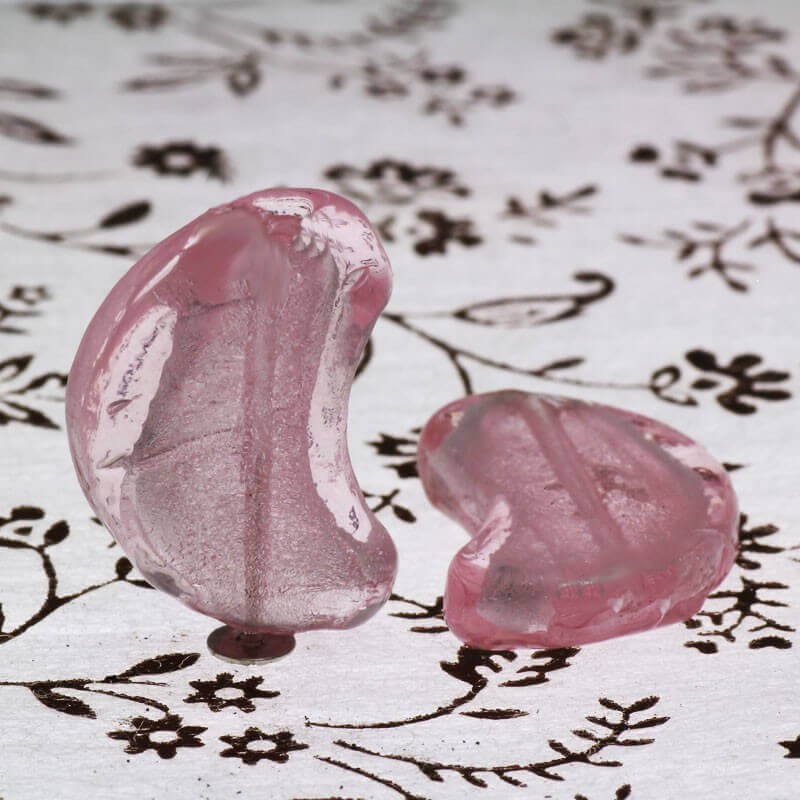 Venetian glass beads pink moons 26x17x8mm 1pc SZWEKS004