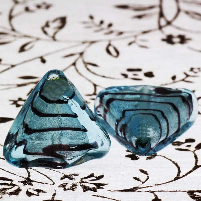 Venetian glass beads blue triangles 20x18x8mm 1pc SZWETR003