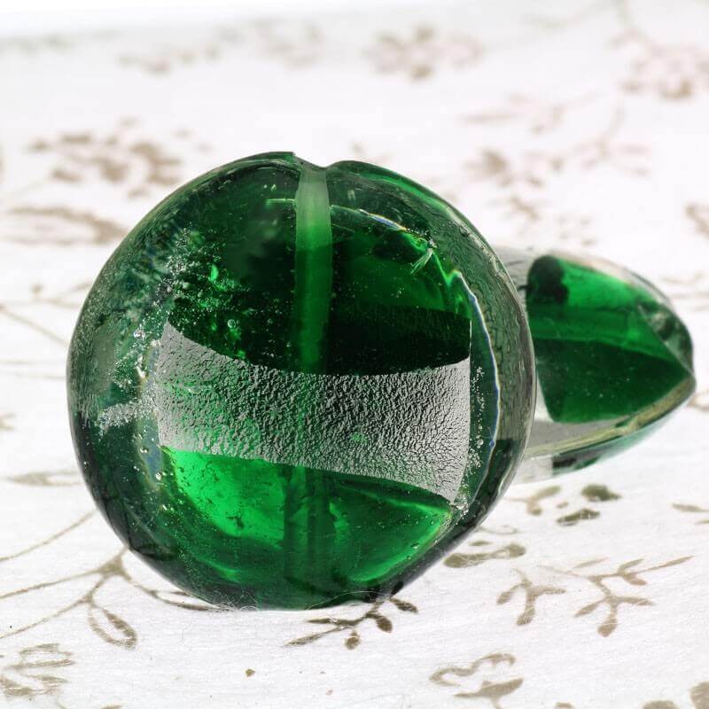 Venetian glass beads green mentosa 28x14mm 1pc SZWEME003