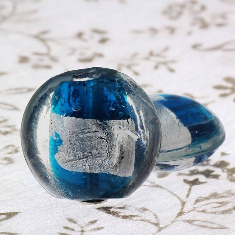 Venetian glass beads turquoise 20x10mm 2pcs. SZWEME010