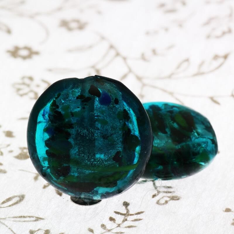 Venetian glass beads turquoise 20x10mm 2pcs. SZWEME020