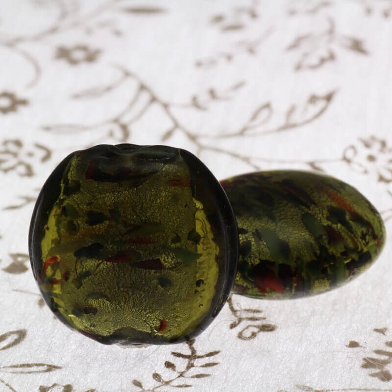 Venetian glass beads Mentosa olive 20x10mm 2pcs SZWEME022