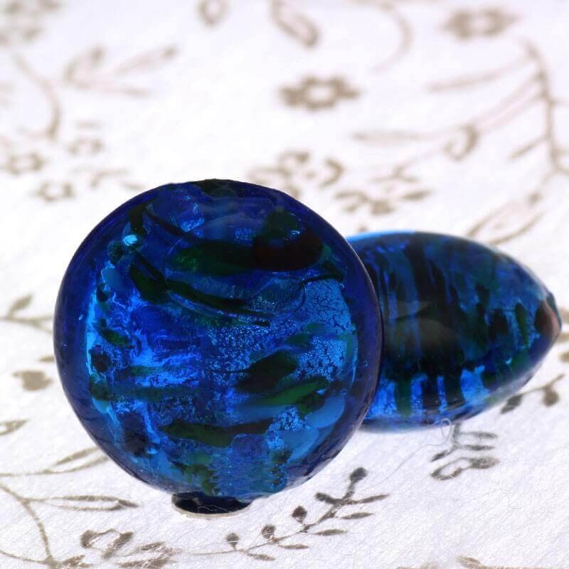 Venetian glass beads cobalt mentosa 20x10mm 2pcs SZWEME025