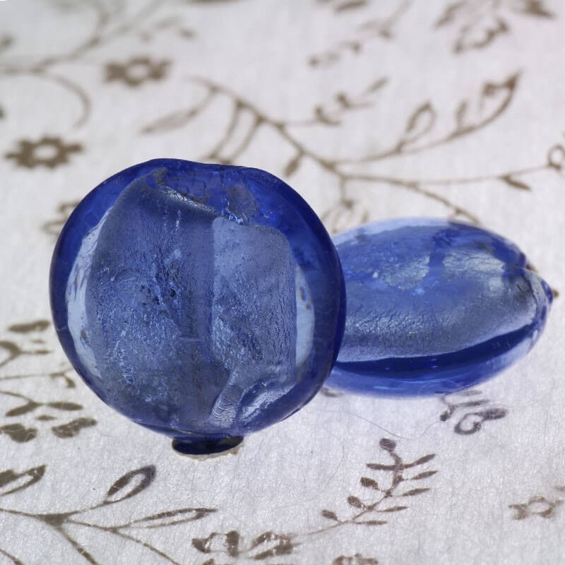 Venetian glass beads blue mentosa 20x10mm 2pcs SZWEME029