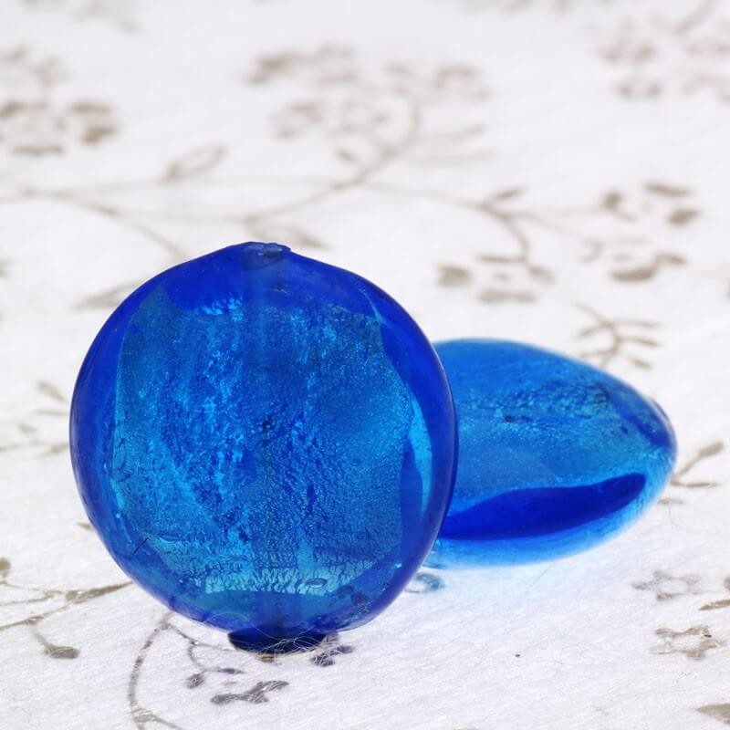 Venetian glass beads blue mentosa 20x10mm 2pcs SZWEME040
