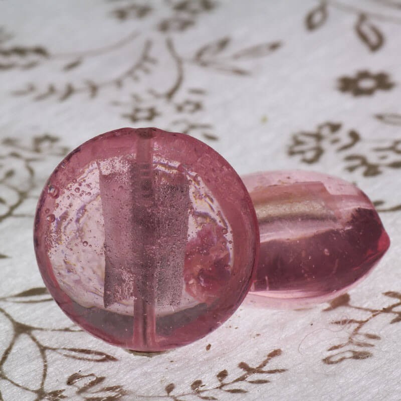 Venetian glass beads Mentosa pink 20x10mm 2pcs SZWEME041