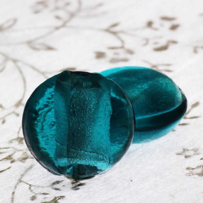Venetian glass beads turquoise 16x9mm 2pcs. SZWEME060