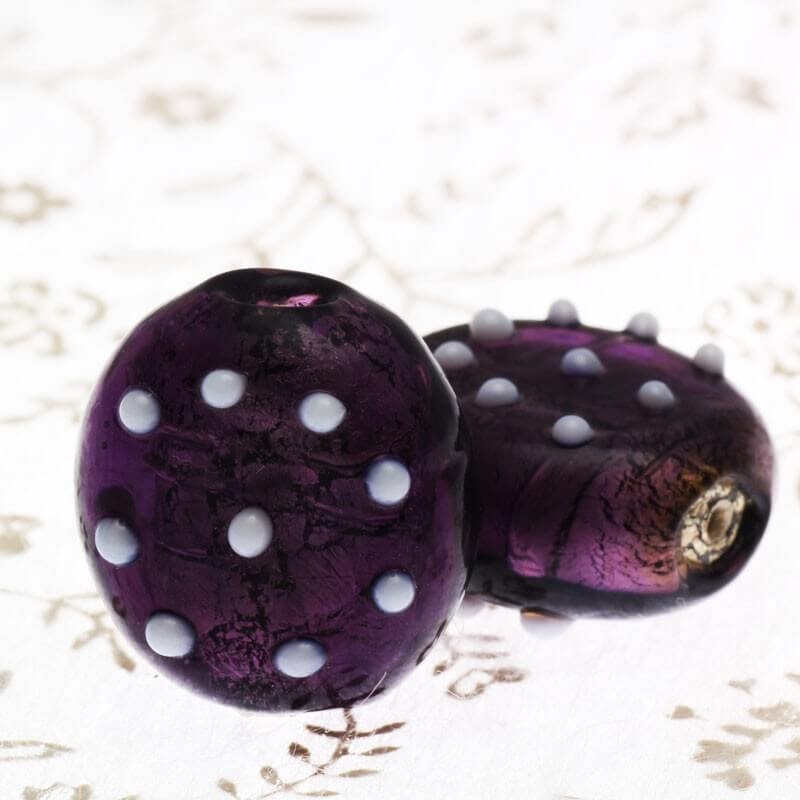 Venetian glass beads violet mentosa 20x12mm 2pcs SZWEME063