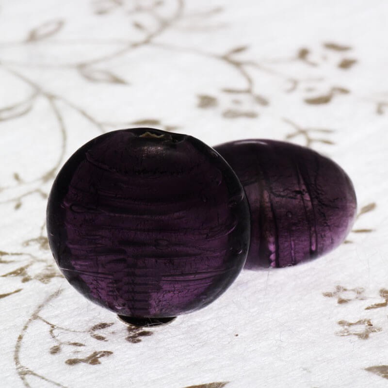Venetian glass beads violet mentosa 15x17x10mm 2pcs SZWEME071