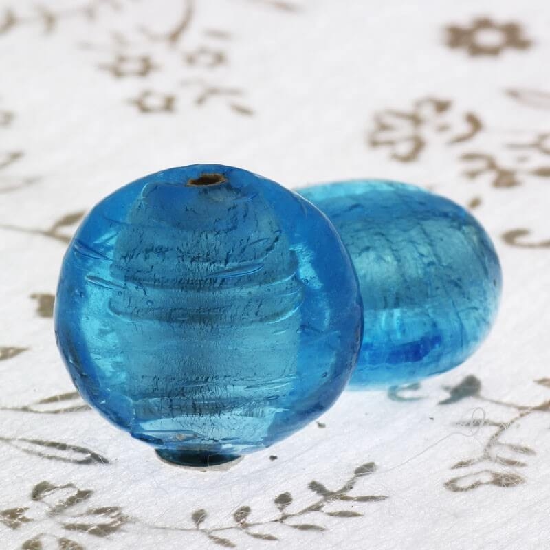Venetian glass beads blue mentosa 15x17x10mm 2pcs SZWEME075