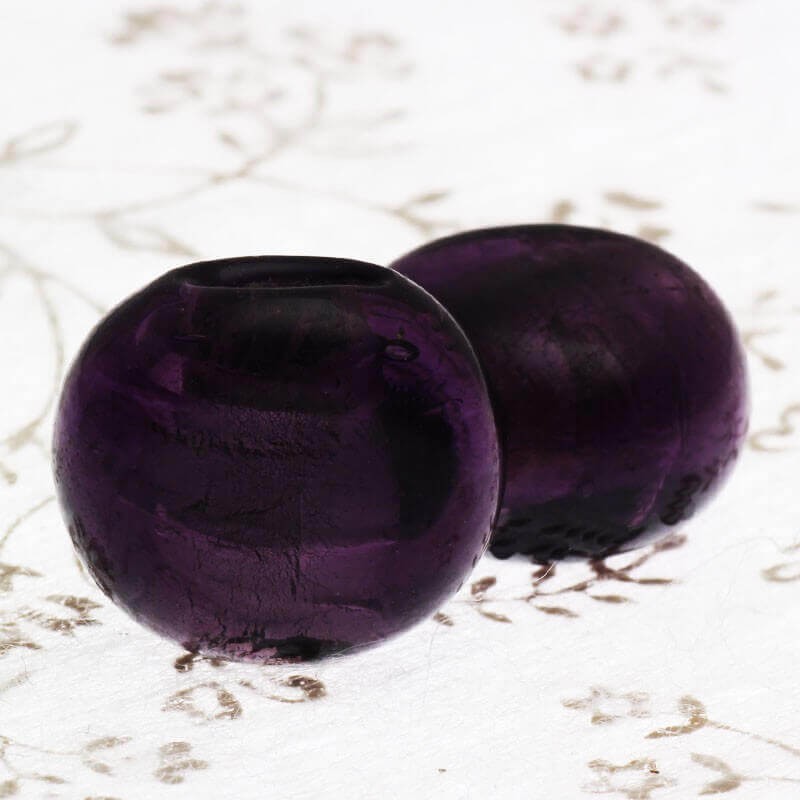 Venetian glass beads violet mentosa 15x17x10mm 2pcs SZWEME078