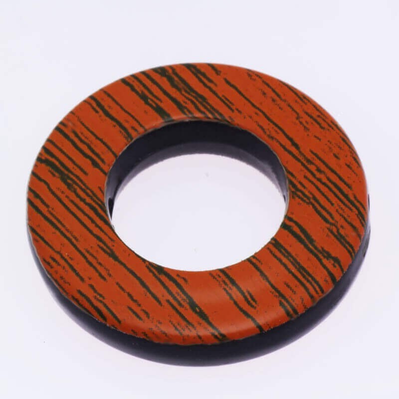 Circle bead with orange frame 28x5mm 2pcs XYZ279543