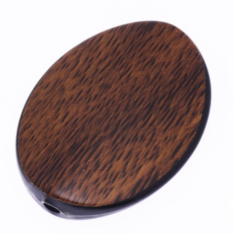 Oval brown acrylic bead 30x22x6mm 2pcs XYZ511001