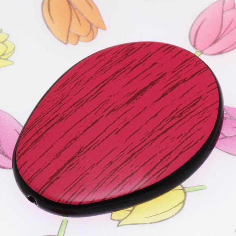 Oval acrylic pink bead 40x30x7mm 1pc XYZ514053