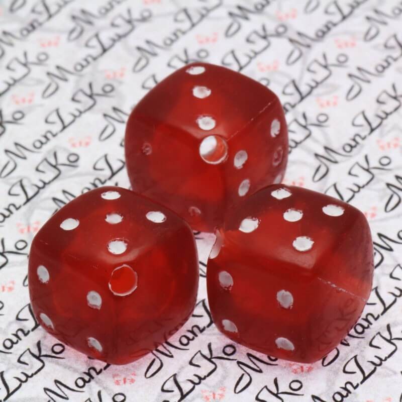 Transparent cubes, red 12x12x12mm, 1 piece YZKOD04