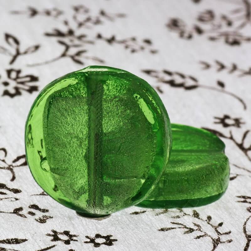 Venetian glass beads, green 20x6mm 2pcs. SZWEPA009
