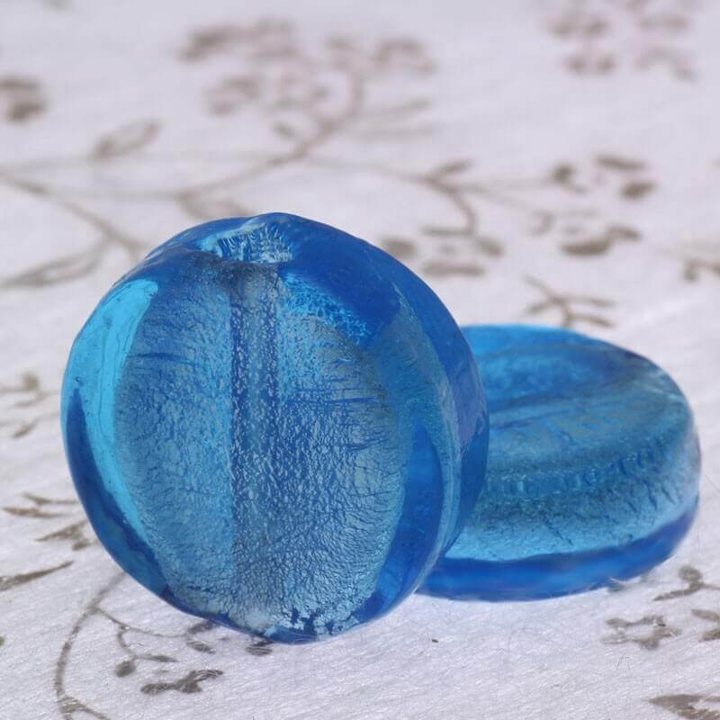 Venetian glass beads blue 20x6mm 2pcs SZWEPA014