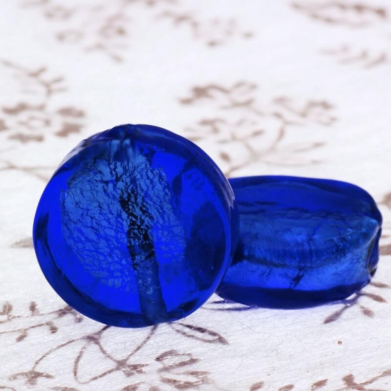 Venetian glass beads, cobalt 16x6mm, 2pcs. SZWEPA035