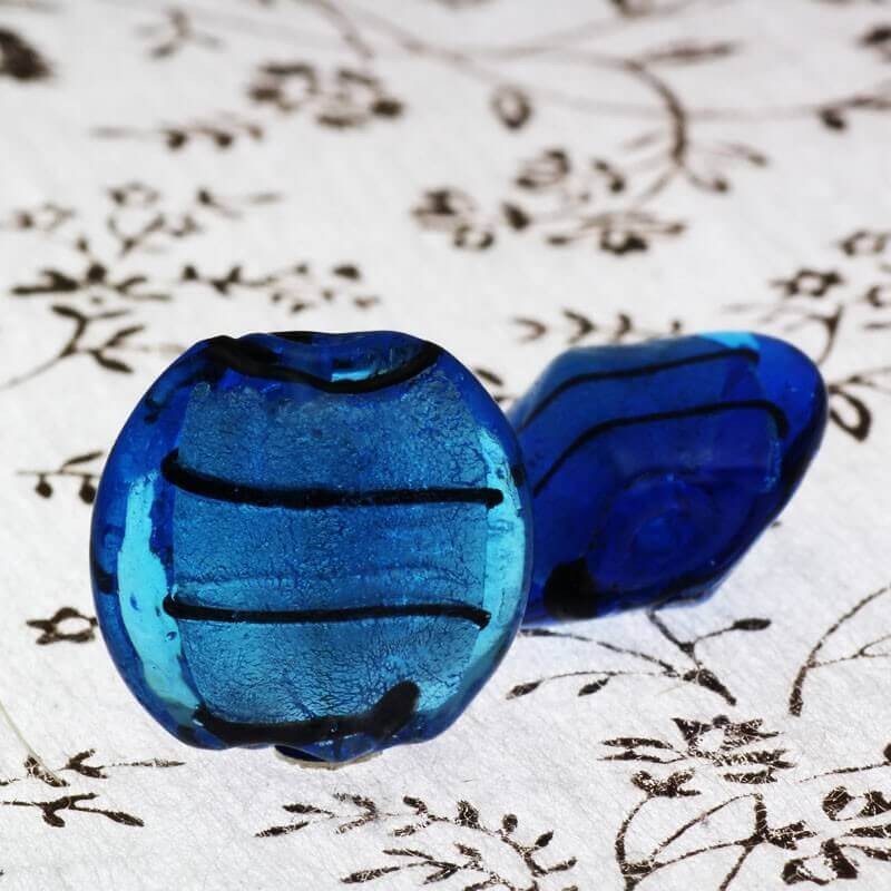 Venetian glass pastilles, blue 20x18x11mm, 2 pcs. SZWEPA048