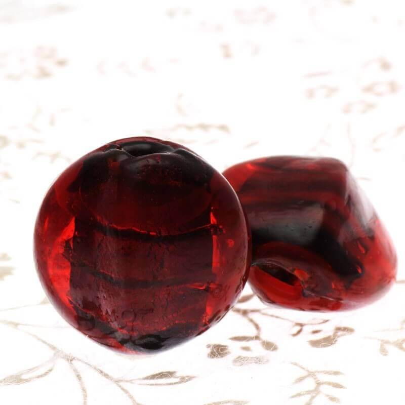 Venetian glass pastilles beads, burgundy 20x18x13mm 2pcs. SZWEPA053